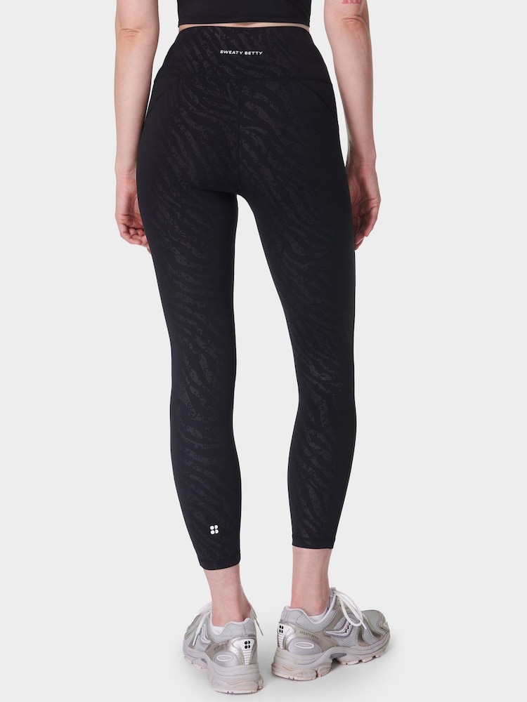 Sweaty Betty Chrome Black Full Length All Day 7/8 Embossed Leggings - Image 3 of 8