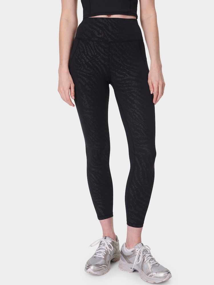 Sweaty Betty Chrome Black Full Length All Day 7/8 Embossed Leggings - Image 4 of 8