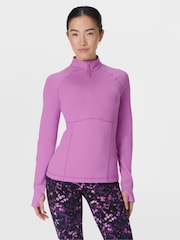 Sweaty Betty Pink Pro Run Half Zip Fleece - Image 1 of 8