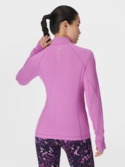 Sweaty Betty Pink Pro Run Half Zip Fleece - Image 2 of 8