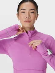 Sweaty Betty Pink Pro Run Half Zip Fleece - Image 4 of 8