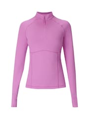 Sweaty Betty Pink Pro Run Half Zip Fleece - Image 8 of 8