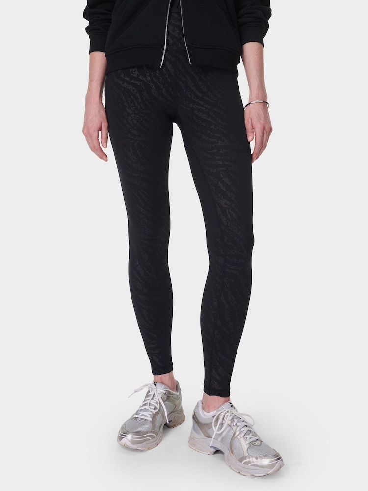 Sweaty Betty Chrome Black 7/8 Length All Day 7/8 Embossed Leggings - Image 1 of 8