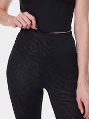 Sweaty Betty Chrome Black 7/8 Length All Day 7/8 Embossed Leggings - Image 3 of 8