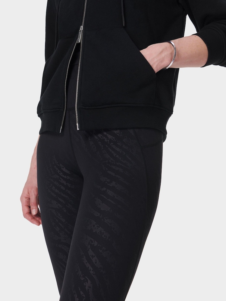 Sweaty Betty Chrome Black 7/8 Length All Day 7/8 Embossed Leggings - Image 5 of 8