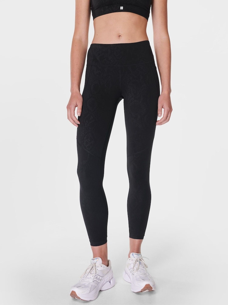 Sweaty Betty Black 7/8 Length Power Embossed Workout Leggings - Image 1 of 8