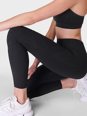 Sweaty Betty Black 7/8 Length Power Embossed Workout Leggings - Image 4 of 8
