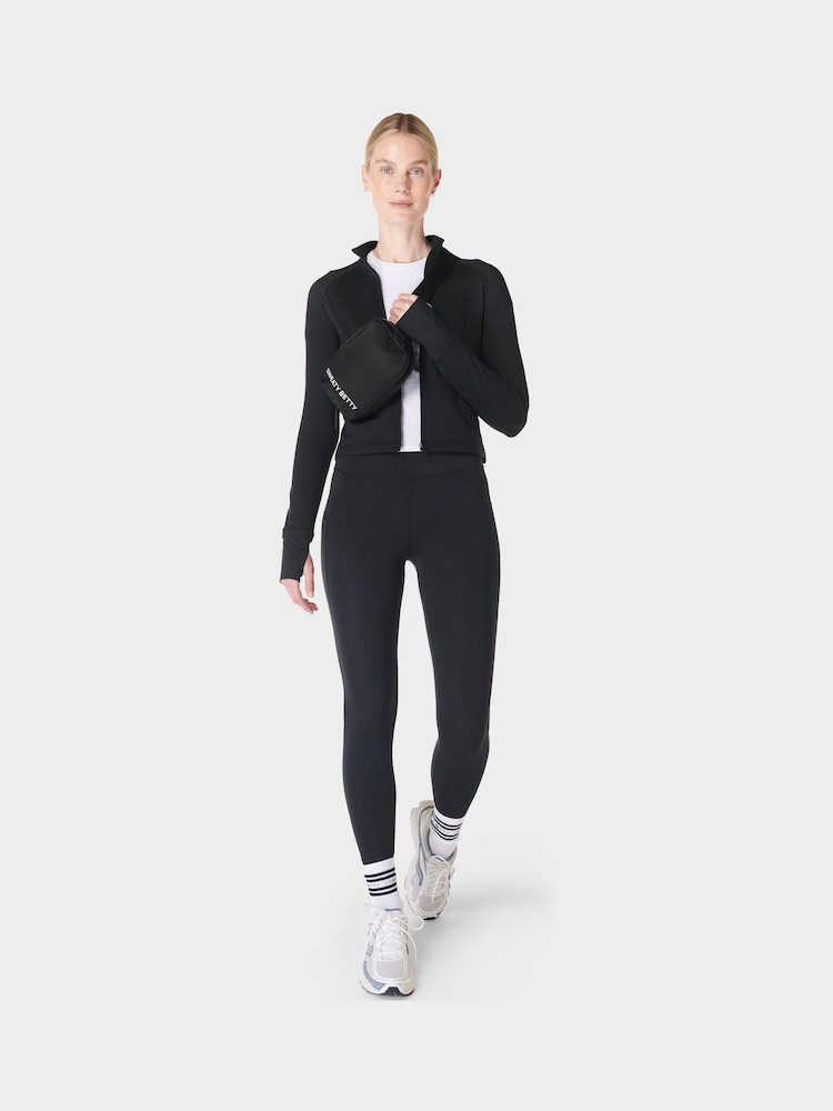 Sweaty Betty Black Full Length All Day 7/8 Embossed Leggings - Image 4 of 8