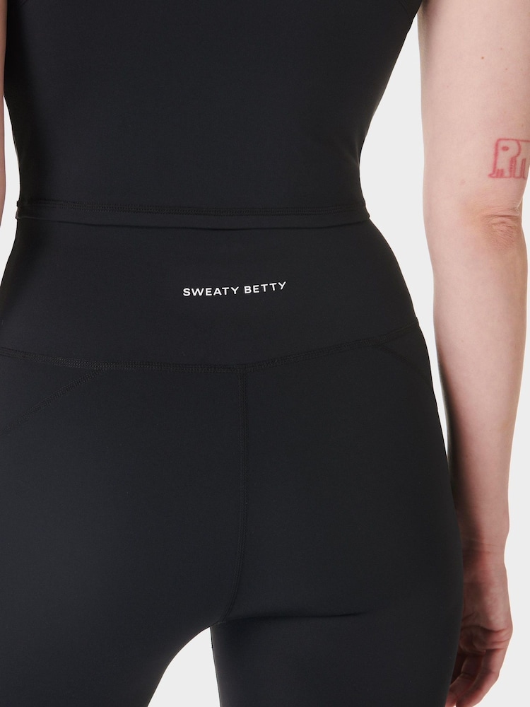 Sweaty Betty Black Full Length All Day 7/8 Embossed Leggings - Image 6 of 8
