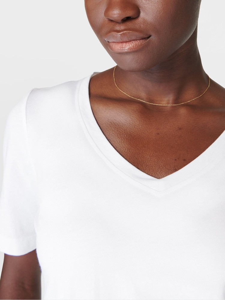 Sweaty Betty White Essential V-Neck T-Shirt - Image 4 of 6