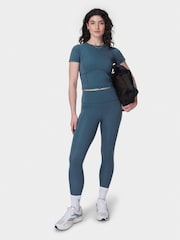 Sweaty Betty Light Blue 7/8 Length All Day 7/8 Embossed Leggings - Image 1 of 9