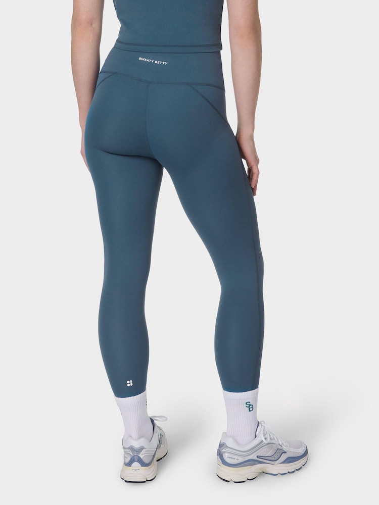 Sweaty Betty Light Blue 7/8 Length All Day 7/8 Embossed Leggings - Image 2 of 9