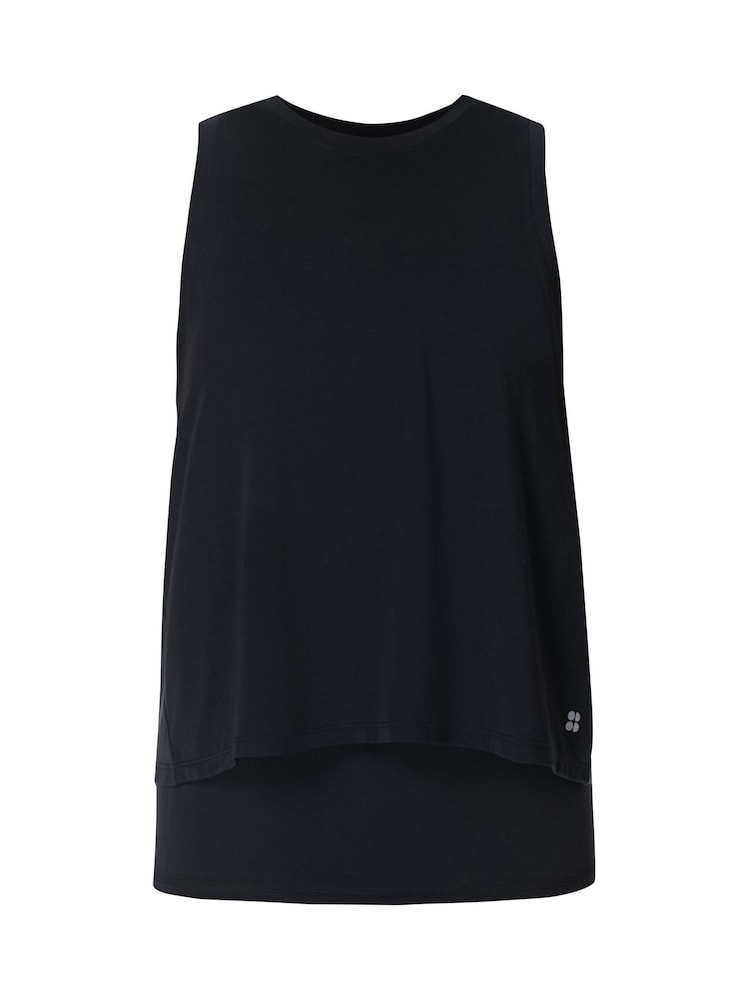 Sweaty Betty Black Soft Flow 2-In-1 Bra Tank - Image 9 of 9
