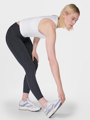 Sweaty Betty Grey 7/8 Length Power Embossed Workout Leggings - Image 4 of 8