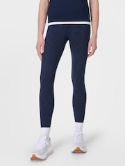 Sweaty Betty Blue 7/8 Length Power Embossed Workout Leggings - Image 1 of 10