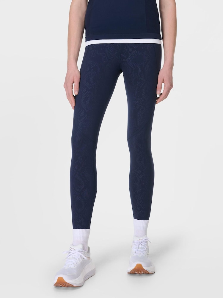 Sweaty Betty Blue 7/8 Length Power Embossed Workout Leggings - Image 1 of 10