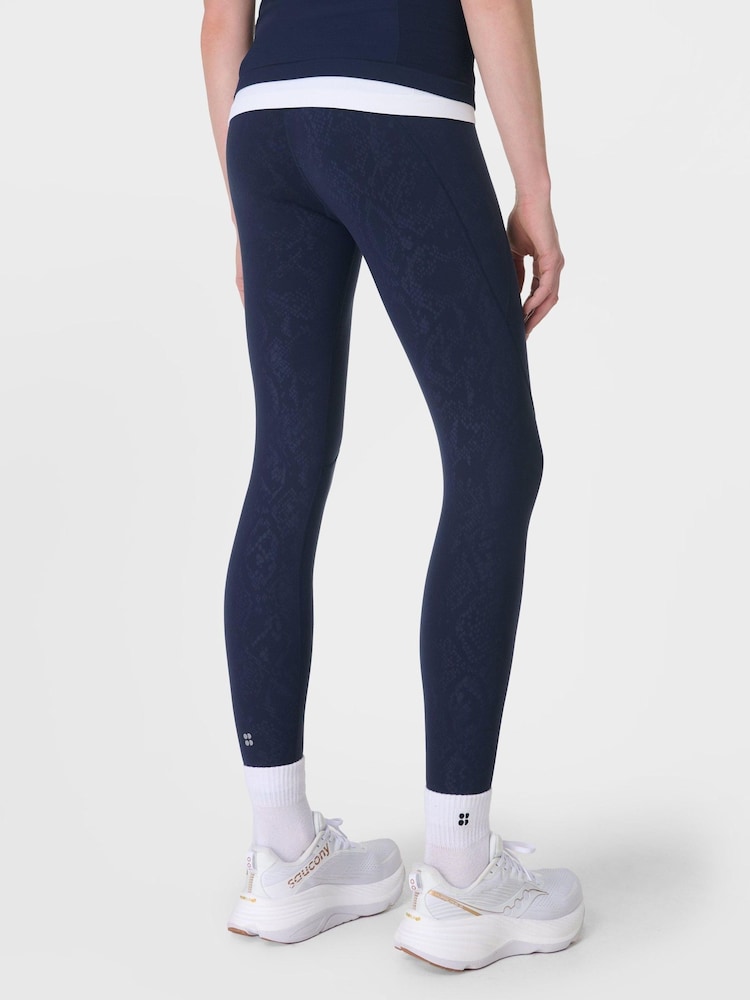 Sweaty Betty Blue 7/8 Length Power Embossed Workout Leggings - Image 2 of 10