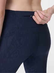 Sweaty Betty Blue 7/8 Length Power Embossed Workout Leggings - Image 9 of 10
