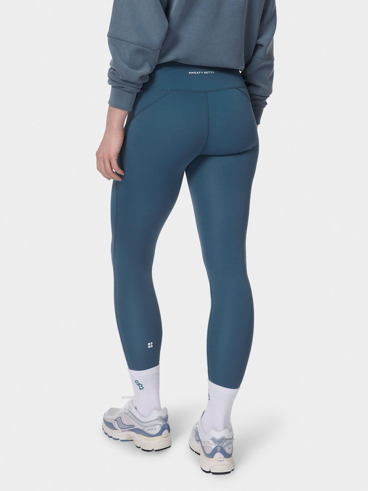 Sweaty Betty Light Blue Full Length All Day 7/8 Embossed Leggings - Image 2 of 9