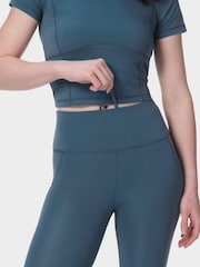 Sweaty Betty Light Blue Full Length All Day 7/8 Embossed Leggings - Image 6 of 9