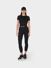 Sweaty Betty Black All Day Cropped T-Shirt - Image 3 of 6