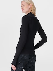 Sweaty Betty Black Black Athlete Seamless Workout Zip-Up Sweatshirt - Image 3 of 8