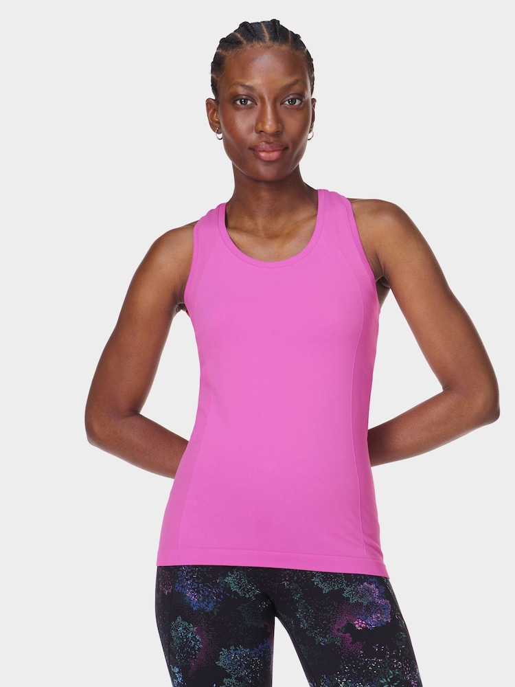 Sweaty Betty Light Pink Athlete Seamless Workout Tank Top - Image 1 of 7