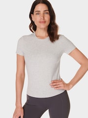 Sweaty Betty Grey Essential Sculpt Short Sleeve Top - Image 1 of 6
