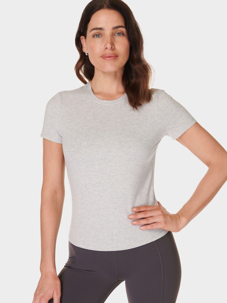Sweaty Betty Grey Essential Sculpt Short Sleeve Top - Image 1 of 6