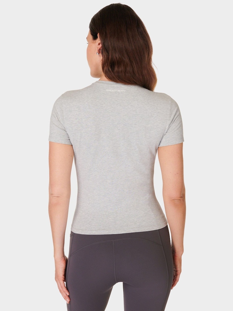 Sweaty Betty Grey Essential Sculpt Short Sleeve Top - Image 2 of 6
