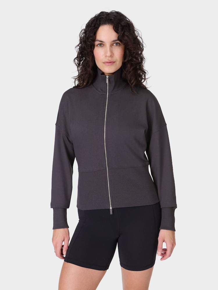 Sweaty Betty Grey After Class Zip Up Top - Image 1 of 5