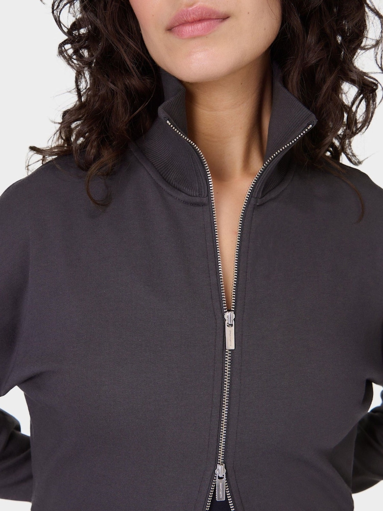 Sweaty Betty Grey After Class Zip Up Top - Image 2 of 5