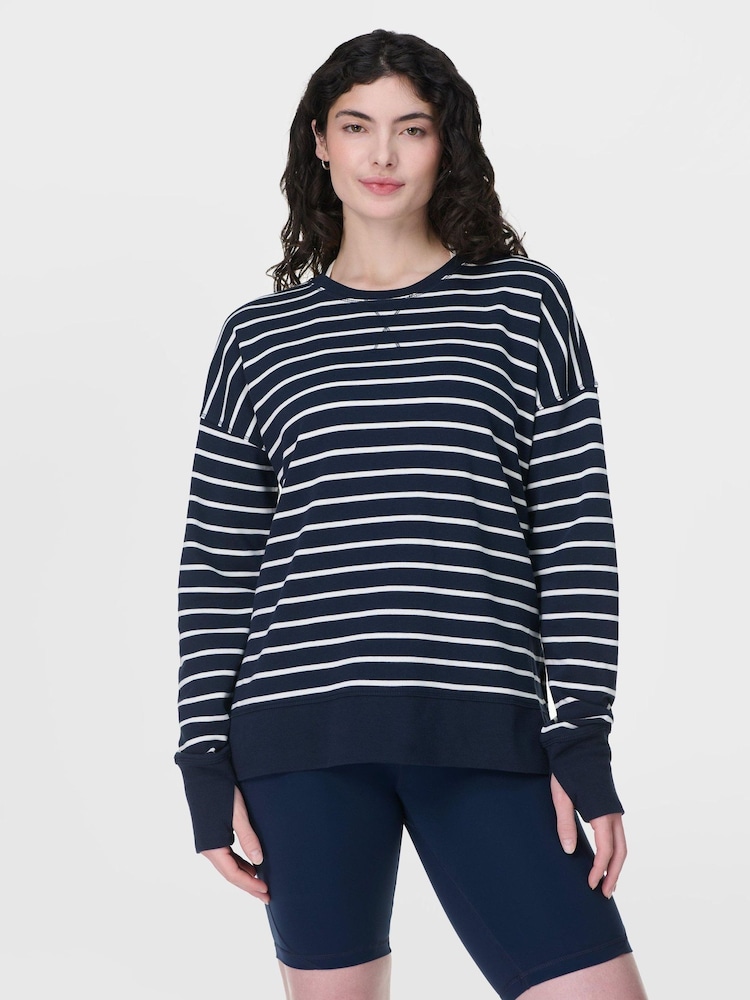 Sweaty Betty Light Blue Pink After Class Longline Sweatshirt - Image 1 of 7