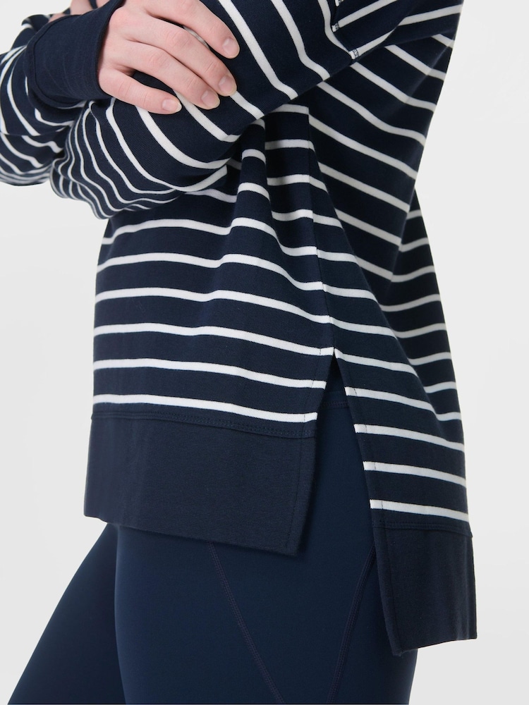 Sweaty Betty Light Blue Pink After Class Longline Sweatshirt - Image 2 of 7