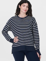 Sweaty Betty Light Blue Pink After Class Longline Sweatshirt - Image 6 of 7