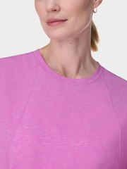 Sweaty Betty Pink Soft Flow Studio T-Shirt - Image 3 of 7