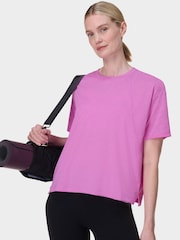Sweaty Betty Pink Soft Flow Studio T-Shirt - Image 6 of 7