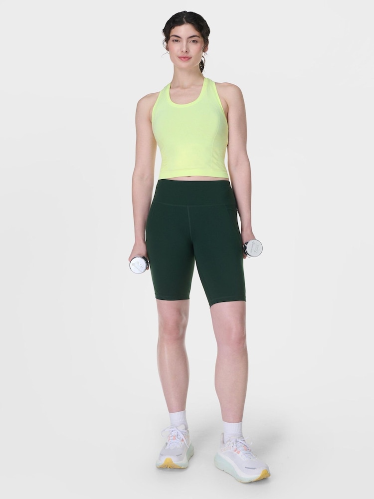 Sweaty Betty Green Power 9" Biker Shorts - Image 1 of 8