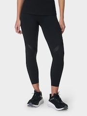 Sweaty Betty Black Power 7/8 Perforated Mesh Workout Leggings - Image 1 of 9