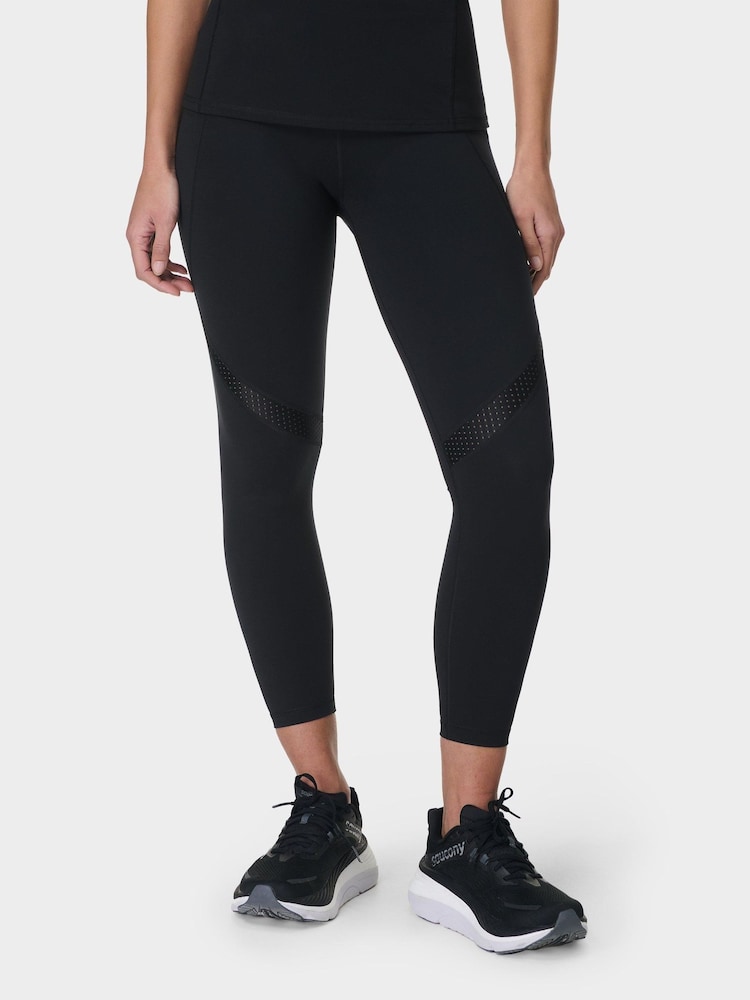 Sweaty Betty Black Power 7/8 Perforated Mesh Workout Leggings - Image 1 of 9