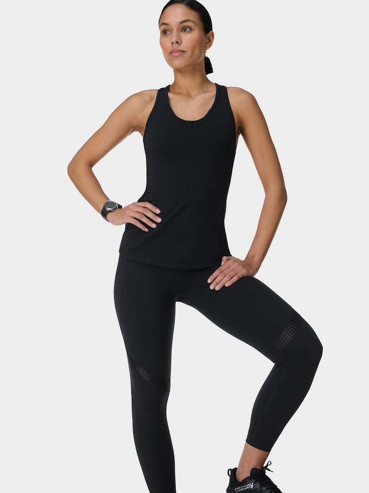 Sweaty Betty Black Power 7/8 Perforated Mesh Workout Leggings - Image 2 of 9