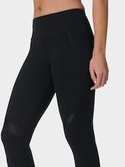Sweaty Betty Black Power 7/8 Perforated Mesh Workout Leggings - Image 5 of 9