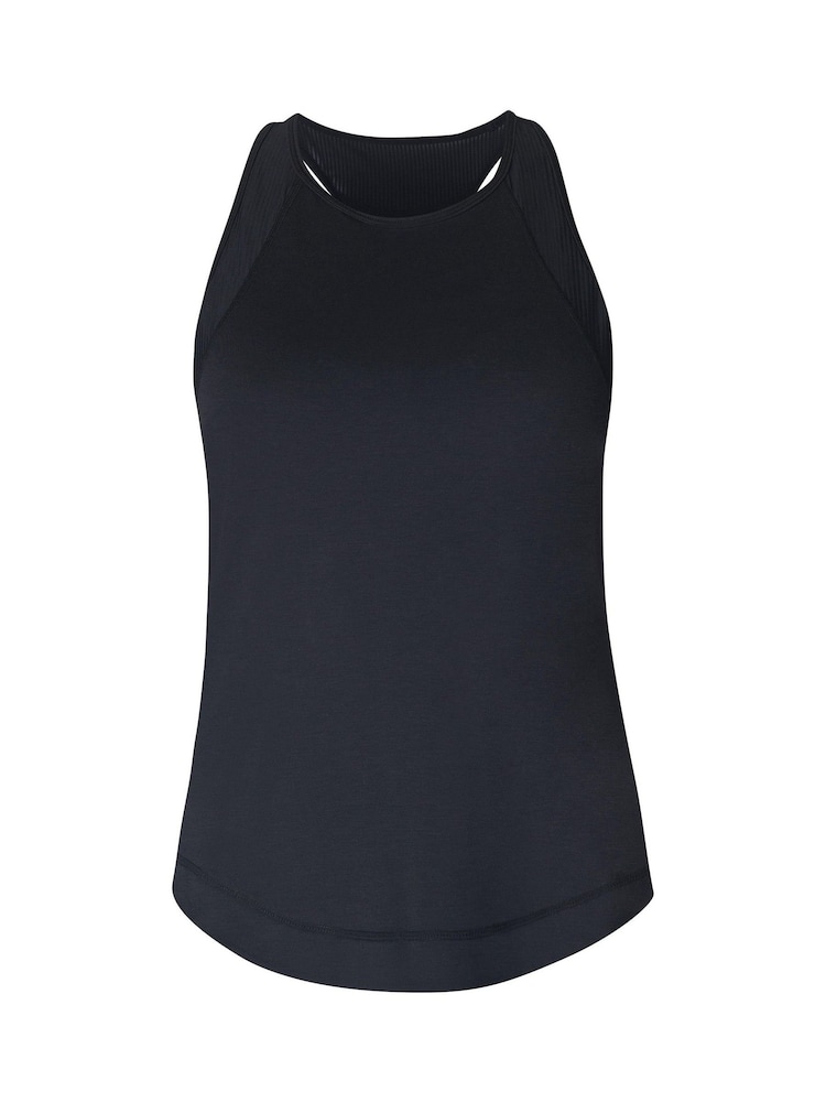 Sweaty Betty Black Breathe Easy Mesh Run Tank Top - Image 6 of 6