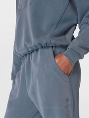 Sweaty Betty Blue Sand Wash Funnel Neck Half Zip Sweatshirt - Image 6 of 7