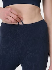 Sweaty Betty Blue Full Length Power Embossed Workout Leggings - Image 3 of 10