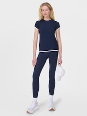 Sweaty Betty Blue Full Length Power Embossed Workout Leggings - Image 9 of 10