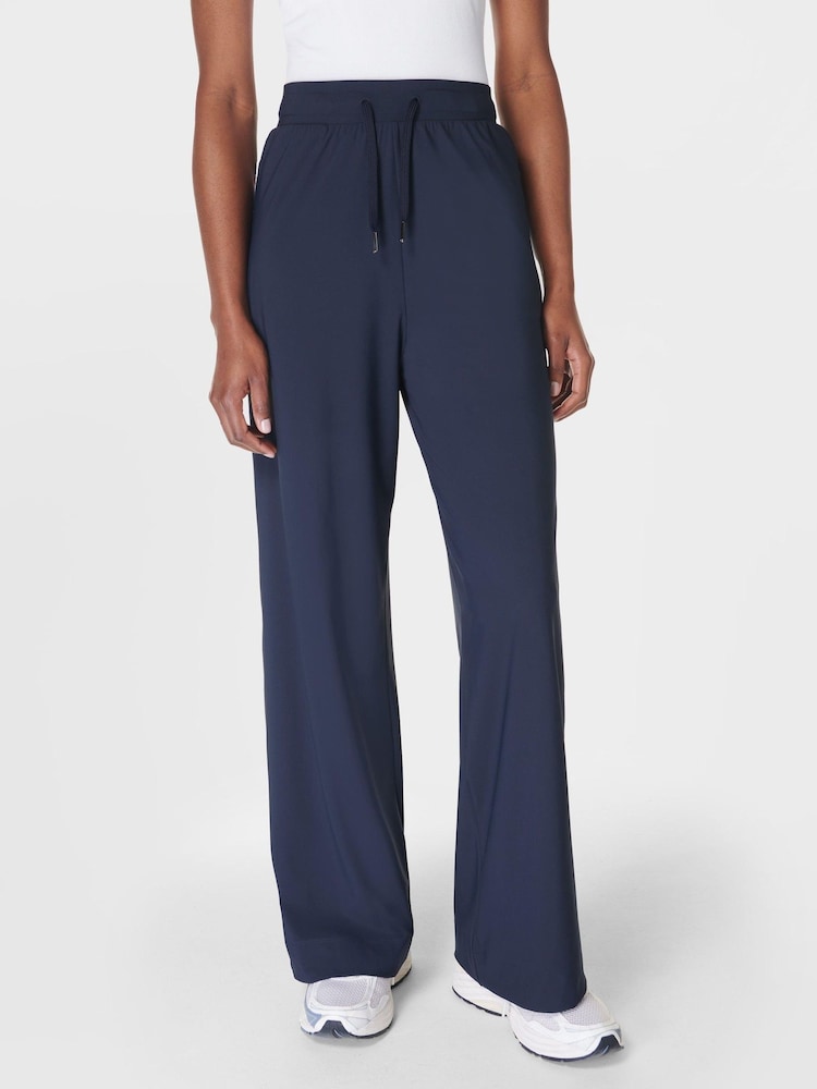 Sweaty Betty Blue 30 inch inside seam Explorer Wide Leg 30" Trousers - Image 1 of 7