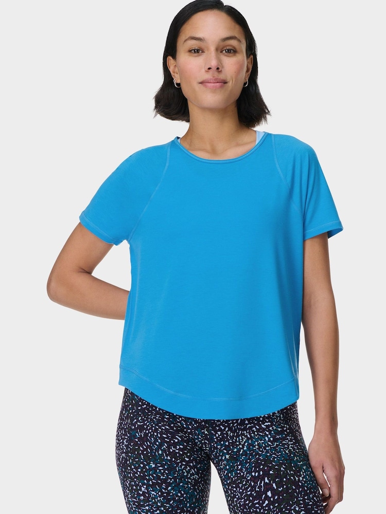 Sweaty Betty Blue Breathe Easy T-Shirt - Image 1 of 7