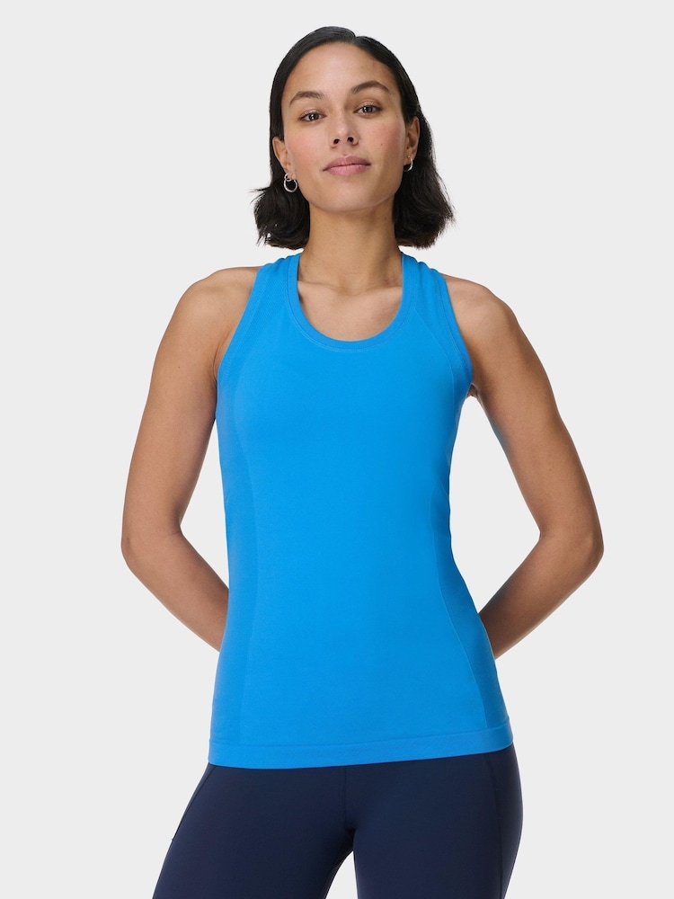 Sweaty Betty Blue Athlete Seamless Workout Tank Top - Image 1 of 5