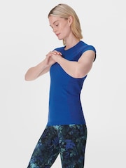 Sweaty Betty Blue Athlete Seamless Workout T-Shirt - Image 4 of 7